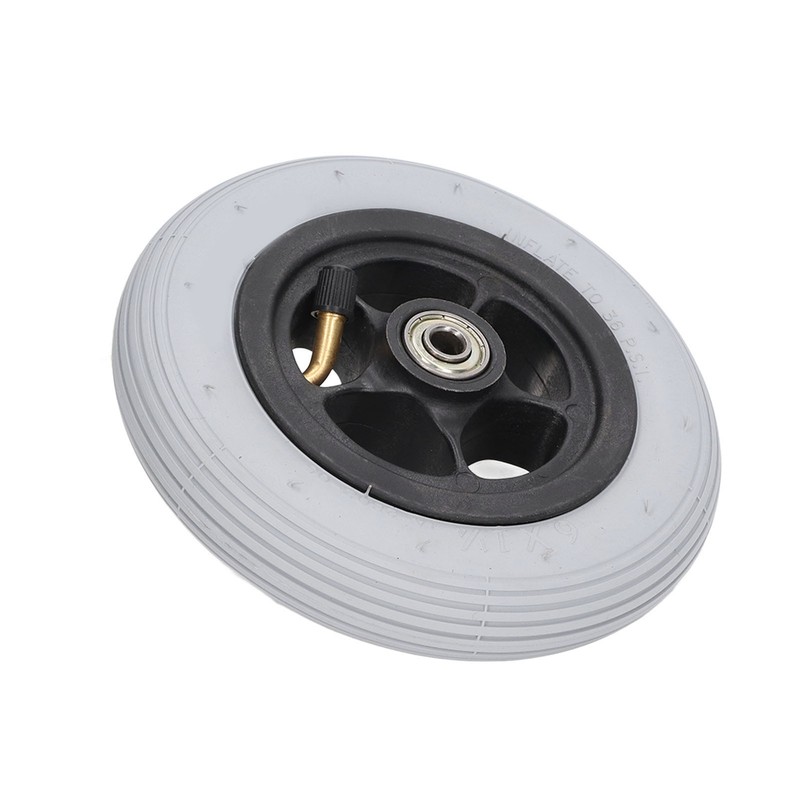 6in Electric Wheelchair Wheel Noiseless Aluminum Alloy Hub Rubber Inflatable
