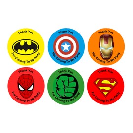 48 Superhero Birthday Party Stickers Thank You for Coming to My Party Superhero Birthday Party Decoration Party Bags Fillers Gift Present Treat Parties Sweet Bag Labels Sticker