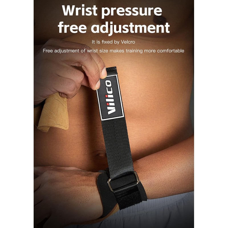 Leather Weight Lifting Gloves Wrist Straps for Weightlifting, Adjustable Weight