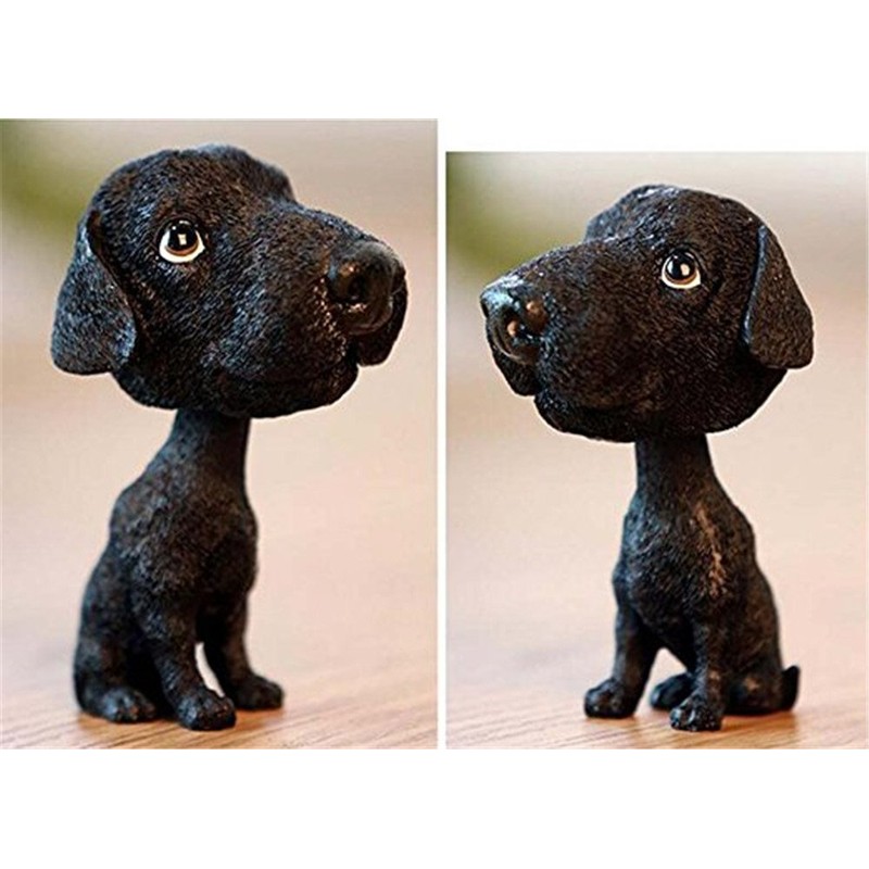 Kangkang@ [Black Labrador] Bobbleheads Car Ornaments Resin Car Decoration4.7x2.3''