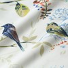 VOGOL Tie Up Blue Bird Kitchen Curtains, Floral Printed Pattern