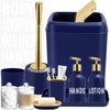 XLHOMO Navy Blue Bathroom Accessories Set -10 Piece Bathroom Accessory