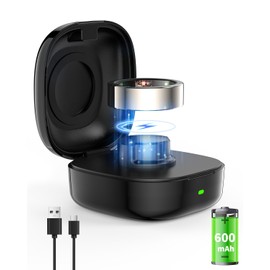 ELFEYE 600mAh Portable Charger for Oura Ring Gen3 - Size 6 - Upgraded Safety Mechanism Charge Case Black Charging Dock for Oura Ring Gen3 Heritage/Horizon