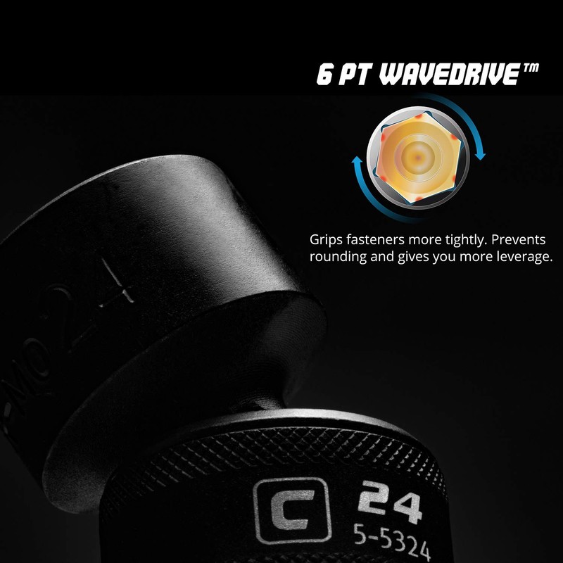 Capri Tools 24 mm Universal Impact Socket, 1/2-Inch Drive, 6-Point,