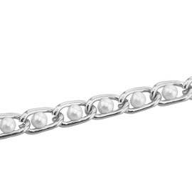 Trimming Shop Women's Pearl Design Adjustable Row Waist Belt Fashion Accessory for Casual, Party, Formal, Western Outfits, Weddings, Parties (Silver, 112cm)