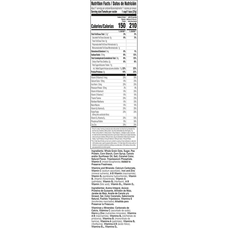 Cheerios Protein Cereal, Cookies and Crème, 8g Protein, Family Size,