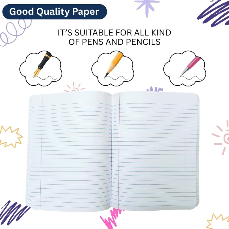 CLEENTABLE Composition Notebook 5 Pack, College Ruled Paper, Notebooks for