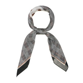 sourcing map 70cm Women Love Heart Printed Square Scarves Kerchief Head Neck Scarf Neckerchief Brown