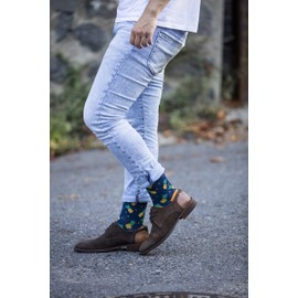 socks n socks-Men's Luxury Cotton Colorful Funky Pineapple Socks