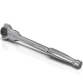 Olsa Tools Swivel Head Ratchet - 1/2-Inch Drive with 90-Tooth Round Head - Roto-Style Socket Wrench for Mechanics - Premium Quality Swiveling Handle - Part 1248
