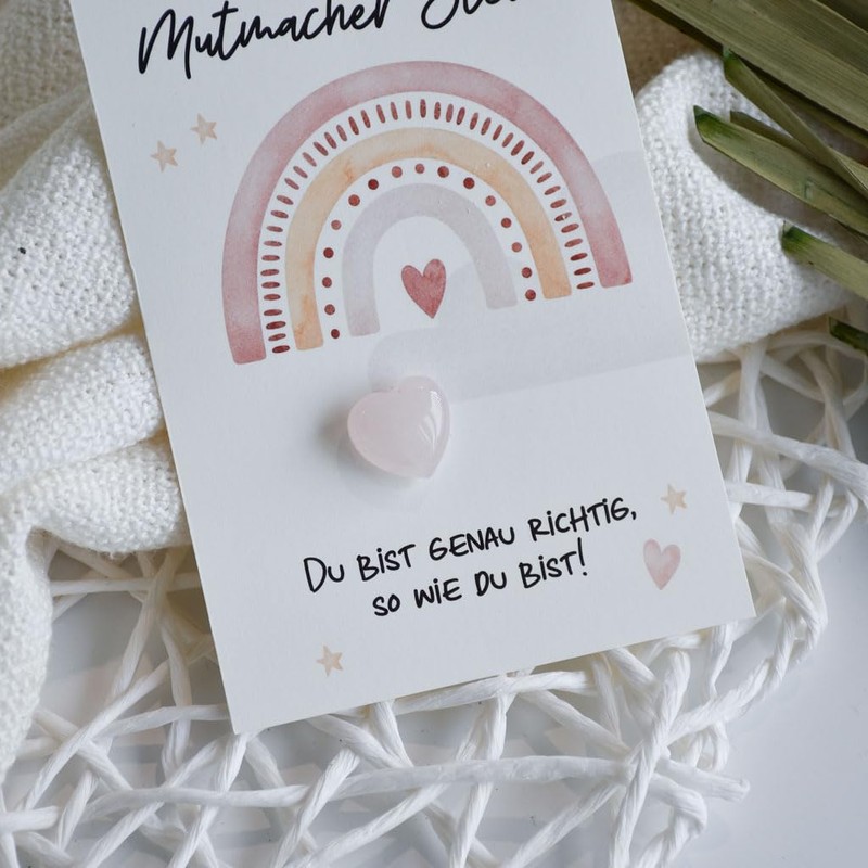 Geschenk Glücksbringer zur Einschulung | Regenbogen in Rosa | Mutmacher