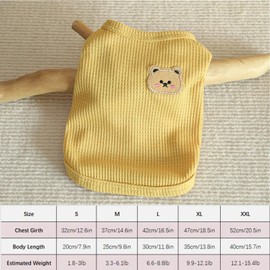 4 Pieces Dog Shirts with Breathable and Comfort Small Medium Dog pet Clothing Spring Dog Outfits for Small Puppy Cat Pets, Yellow Pink White Green (XX-Large)