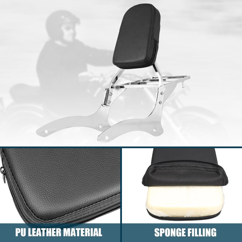DSISIMO Motorcycle Rear Backrest Sissy Bar With Luggage Rack Compatible