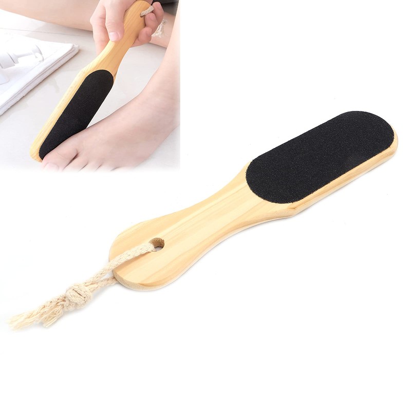 Foot File Callus Remover, Professional Double-Sided Wooden Foot File Foot