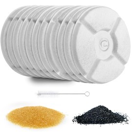 Acmerota Cat Fountain Filter for PETKIT Eversweet 1/2/2S/3/3PRO SOLO5/6 Cat Drinking Fountain 12 Pack Filter Compatible for 1.8L 1.85L Dog Water Drinking Dispenser, with Clean Brush