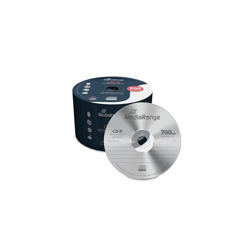MEDIARANGE MR207 CD-R Blank Discs (52x Speed, 700 MB, Spindle