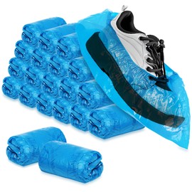 com-four® High-Quality Disposable Shoe Covers, Plastic Shoe Covers, Disposable Shoe Waterproof, Overshoes in One Size