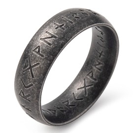 WESTMIAJW 7mm Viking Rings for Men Norse Runes Ring Jewellery Size V1/2