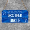 Pixie's Gifts Best Brother Uncle Birthday Gift Wooden Blue Plaque
