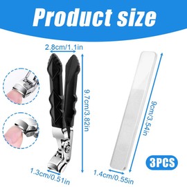 GXGM 1 x Outfany Nail Clippers Pro, Nail Clippers for Seniors, Nail Clippers, Toenail Clippers, with Bevelled Head, Suitable for Thick Nails, Large Nail Clippers for Adults, black