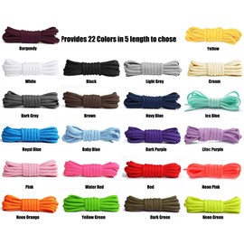 Handshop Half Round Shoelaces 1/4" - Oval Shoe Laces Replacements For Sneakers and Athletic Shoes Sports Baby Blue 45.3 inch (115cm)