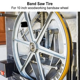 2PCS Rubber Bandsaw Wheel Tires, Noise Reduction, Non Slip, 10 Inch Woodworking Band Saw Wheel with Excellent Traction, Crown, Preventing Blade Damage, for Smooth