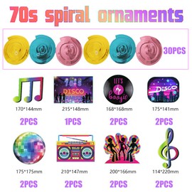Pack of 45 70s Disco Party Decoration, Carnival Decoration Party, Fancy Dress Decoration Set, Decoration Fancy Dress Party, Party Decoration, 70s Party Streamers