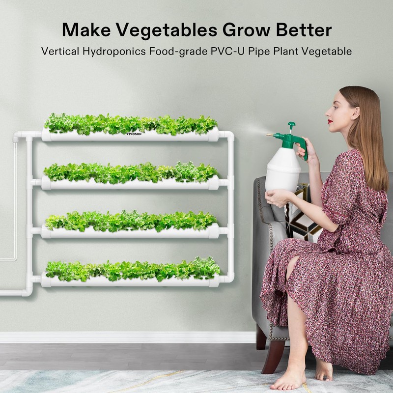 VIVOSUN Wall-Mounted Hydroponic Grow Kit, 1 Layers 36 Plant Sites