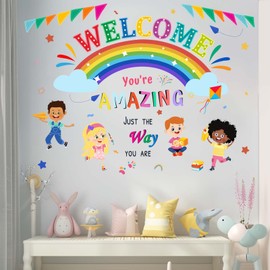 Amimagen You are Amazing Inspirational Quotes Classroom Wall Stickers - Reading Corner Rainbow Wall Decals - Nursery Kids Room Daycare Playroom Classroom Wall Decor