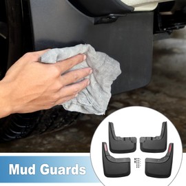A ABSOPRO Mud Flap Splash Guard with Mount Accessories Front & Rear Side Mud Guard for Chevy Silverado 1500 2019-2024 4WD (Set of 4)