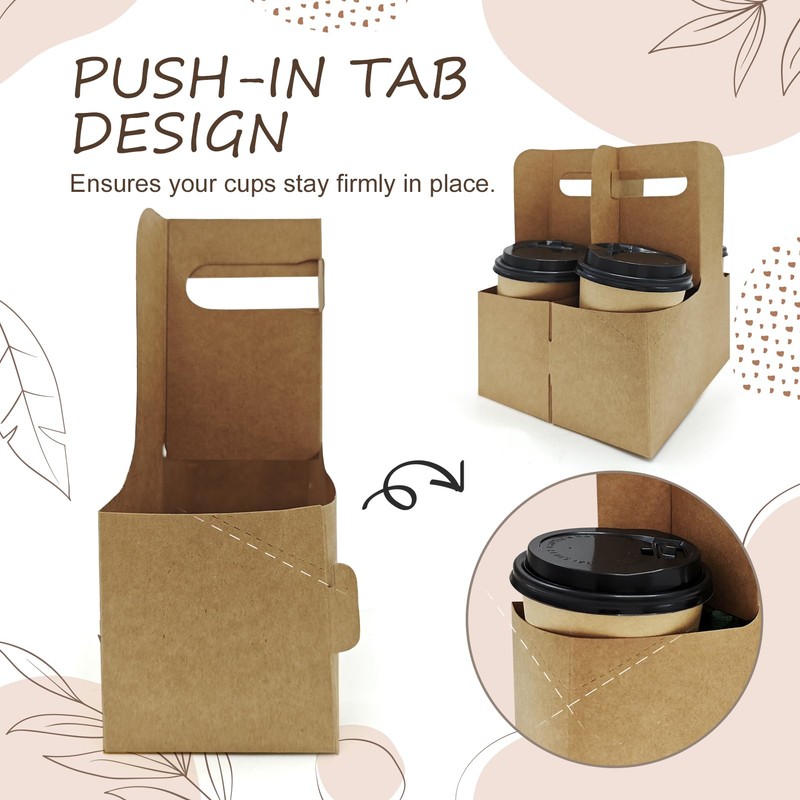 MIQQFUT 55pcs Drink Carrier With Handle 2 Or 4 Cups