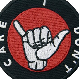 I Don't Care Patch Embroidered Badge Iron On Sew On Emblem