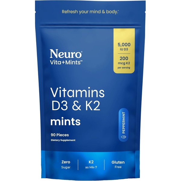 NeuroGum Vita-Mint D3+K2 Mints – 5000 IU Vitamin D3 +