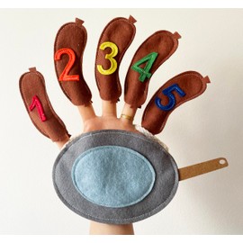 Nursery Rhyme "10 Fat Sausages" Finger Puppet with Numbers 1-10 – Fun and Educational Counting Toy for Toddlers and Preschoolers