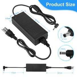 HOUHUI 24V Power Supply 6A 144W AC/DC Adapter, 100-240V AC to 24V 6 Amps 144W Max DC Converter Power Adapter 24 Volt Transformer with 5.5x2.1mm/2.5mm DC Plug for Led Strip Driver CCTV Camera Router