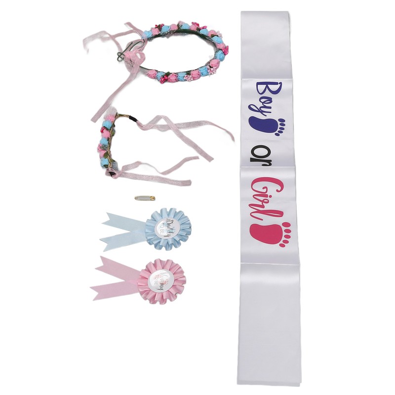Boy Girl Gender Headband Decoration Sash Maternity Gender Sash Belt
