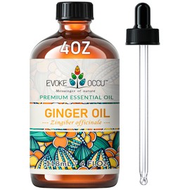 EVOKE OCCU 100% Pure Ginger Oil, Natural Ginger Essential Oil for Massage, Diffuser, Hair, Skin, DIY - 4 Fl Oz
