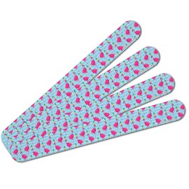 Party Flamingos Pineapples Double-Sided Nail File Emery Board Set 4 Pack