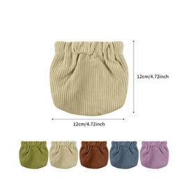 Redvigh Corduroy Elastic Storage Bag, Small Makeup Bag for Purse Pocket Cosmetic Bag Squeeze Top Mini Coin Purse Small Travel Bag for Lipstick Organizer Jewelry Pouch