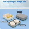 Dual Compartment Soap Dish, Double Bar Soap Holder, Solid Shampoo
