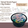 Mesh Paper Clip Holder - 4 Pcs Binder Containers for