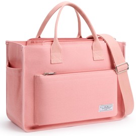 Canvas Tote Bag for Women Shoulder & Crossbody Handbag with Multi Pockets Zipper Ideal for Work Office Travel & Daily Use