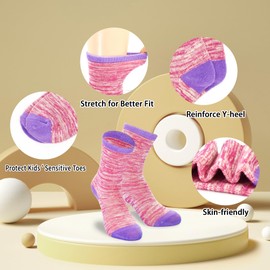 Girls Socks 6 Pairs,calf stockings crew socks for girls toddler kid 1-3 years old mid calf socks