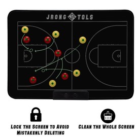 Double-Sided Electronic Coaching Board 15.5 Inch LCD Screen Basketball Tactical Coach Board with Stylus Pen, Dry Erase Pen and Eraser, Magnets for Training Teaching