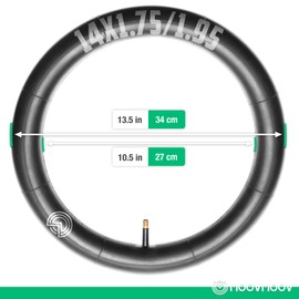 MOOVMOOV Inner Tube 14 x 1.75 / 14 x 1.95 with Straight AV Valve 33 mm | For Children's Bikes, Wheels, Folding Bikes and Others. Compatible with 14 Inch Tyres (ETRTO 47-254).