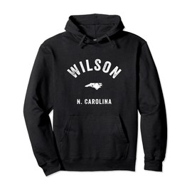 Wilson North Carolina NC Vintage 70s Athletic Sports Design Pullover Hoodie, black