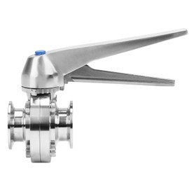DERNORD 1.5 Inch Tri Clamp Butterfly Valve with Trigger Handle Stainless Steel 304 Tri Clamp Clover (1 Inch Tube OD)