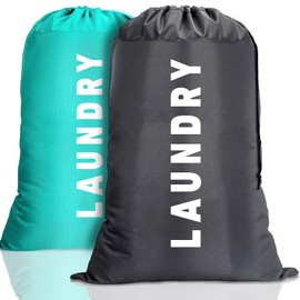 2 Pack Travel laundry Bags for Dirty Clothes, 91×61CM Drawstring laundry Bag, large laundry Tour Bag, long-Term Reusable, Perfect for Travel, Vacation, Camping, Dormitory and Home Use