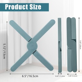 Jiozermi 4 Pack Blue Foldable Silicone Trivets， Non-Silp Kitchen Trivet Pad Hot Pot Holder for Kitchen Table Hot Pots and Pans