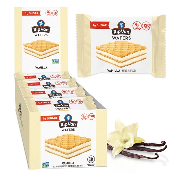 Rip Van Vanilla Keto Wafer Cookies, Healthy Vegan Snack, Non